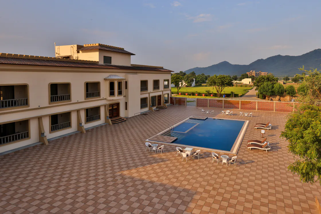 Resort courtyard and pool