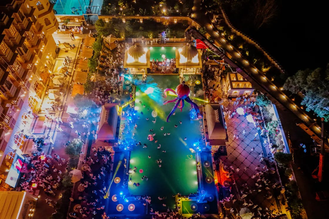Aerial view of a Ubiza event